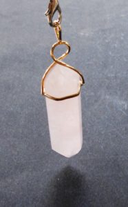 Rose Quartz Point Healing Gemstone Pendant / Pendulum